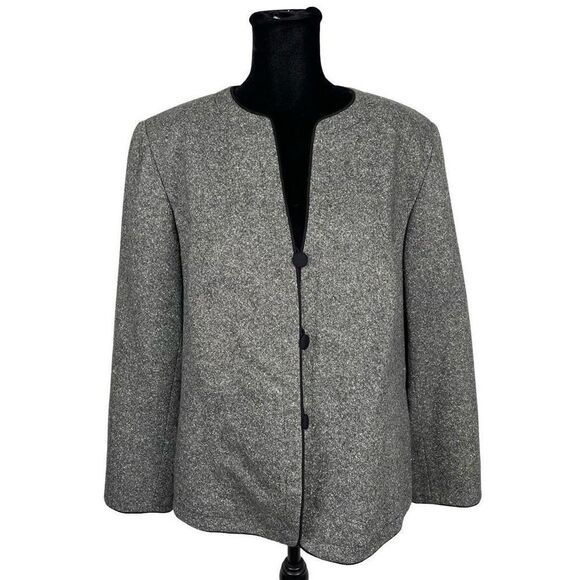 Pendleton Wool Collarless Tweed Blazer Jacket - Women’s 14W - Picture 1 of 8